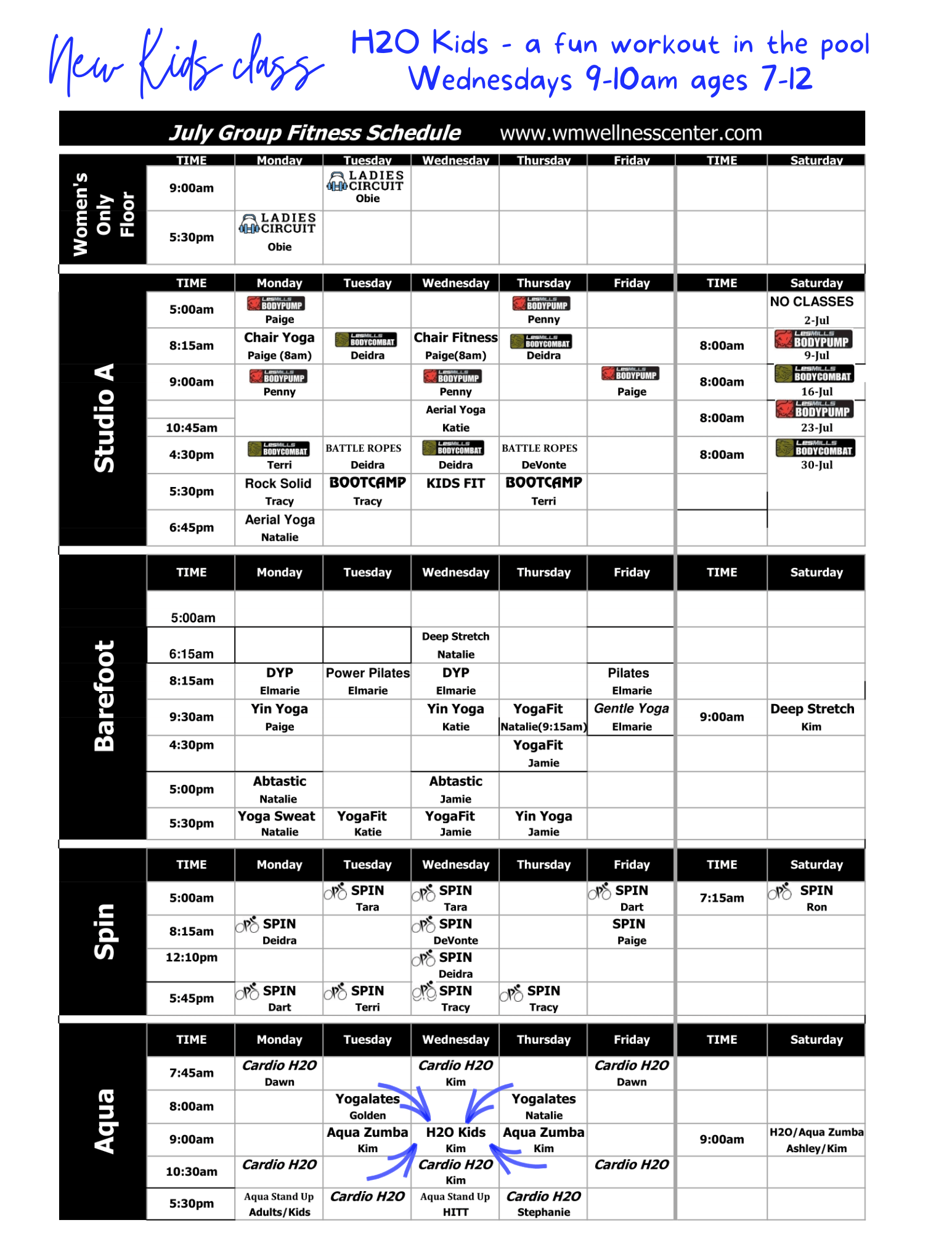 Class Schedule July-1