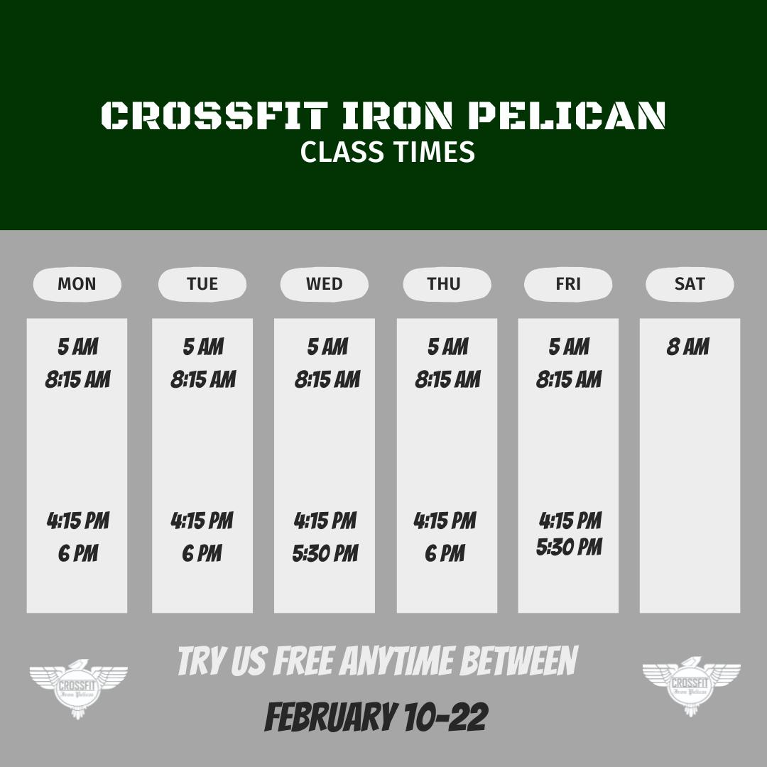 Iron Pelican class schedule try us free