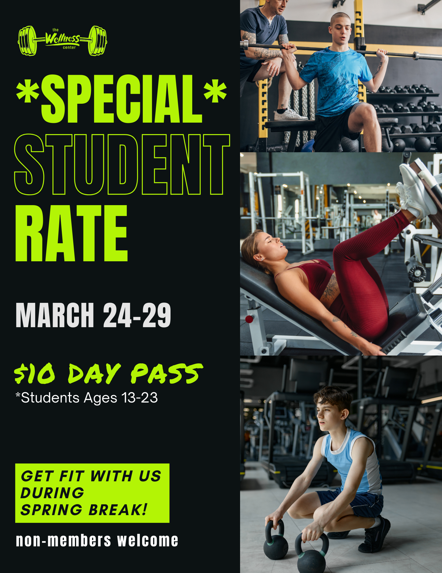 special student rate flyer